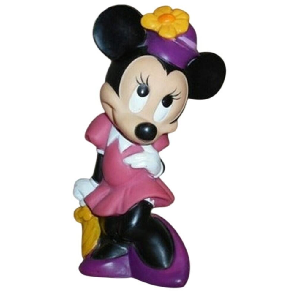 Vintage Minnie Mouse Coin Bank 1970s Illco Toys Hard Plastic 11" NO Plug